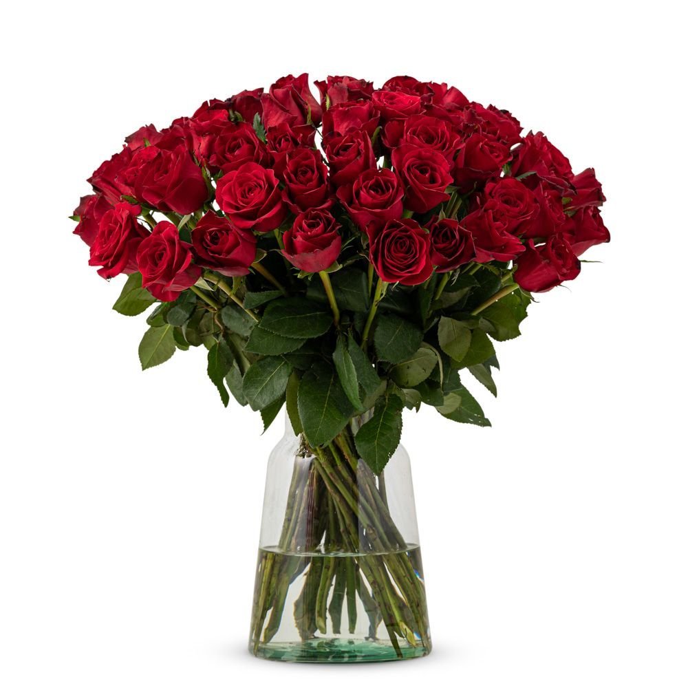 Boeket Rode Rozen 50 stelen Bloemen Greetz
