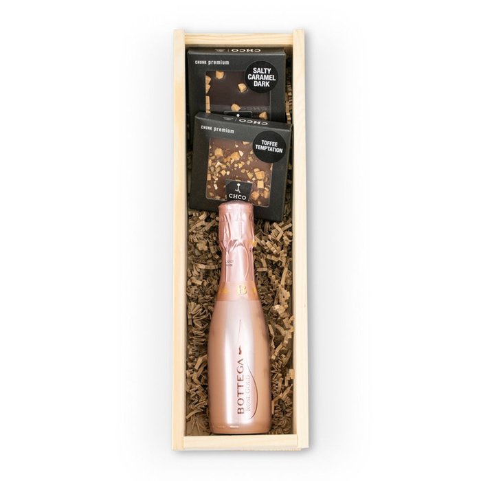 Borrelpakket | Bottega Rosé en Chocolade | 20cl & 200 gr