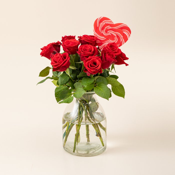 Brievenbus Rozen rood | Lolly liefdes hart 80g
