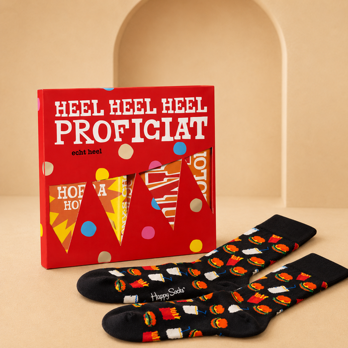 Brievenbus | Tony's Chocolonely Proficiat & Happy Socks - Hamburgers