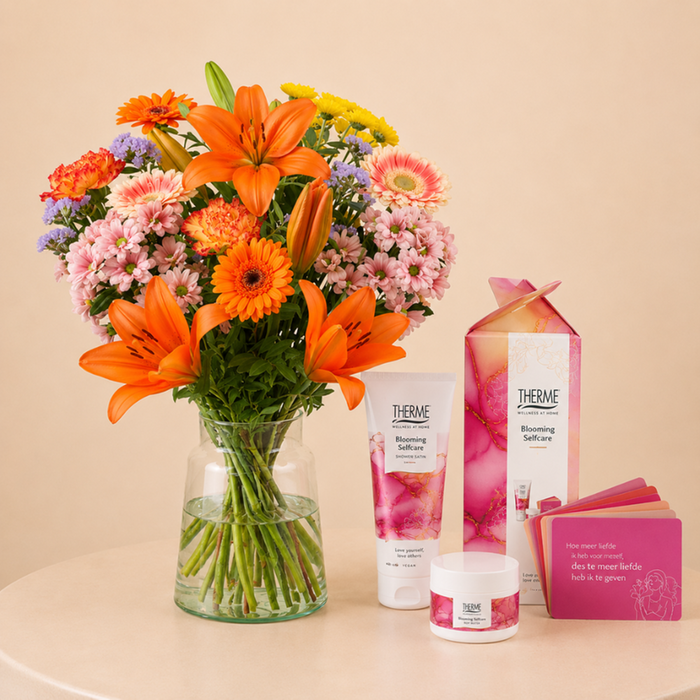 Boeket Seizoensstralen & Therme Blooming Selfcare
