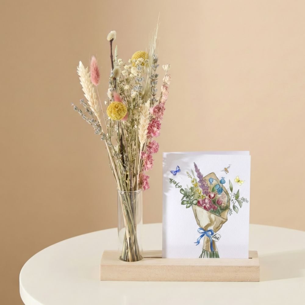 Brievenbus Droogbloemen plankje Bloeiend Greetz
