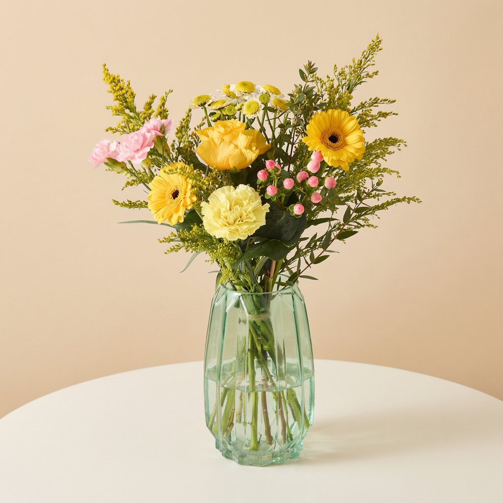 Boeket Zonnestraal Incl. vaas Greetz