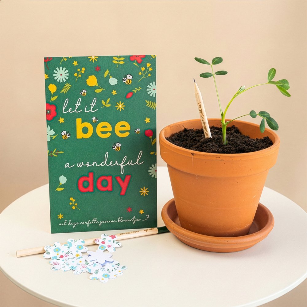 Bloeipotloden - Let it Bee + confetti Brievenbusbloemen Greetz
