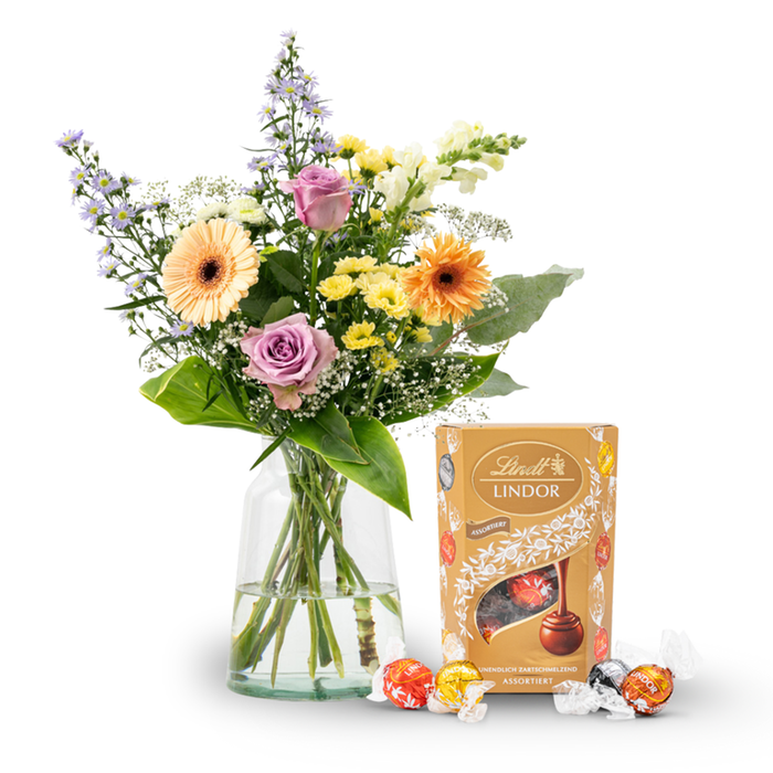 Boeket Vreugde | Lindt LINDOR Cornet Assortiment | 200 gram