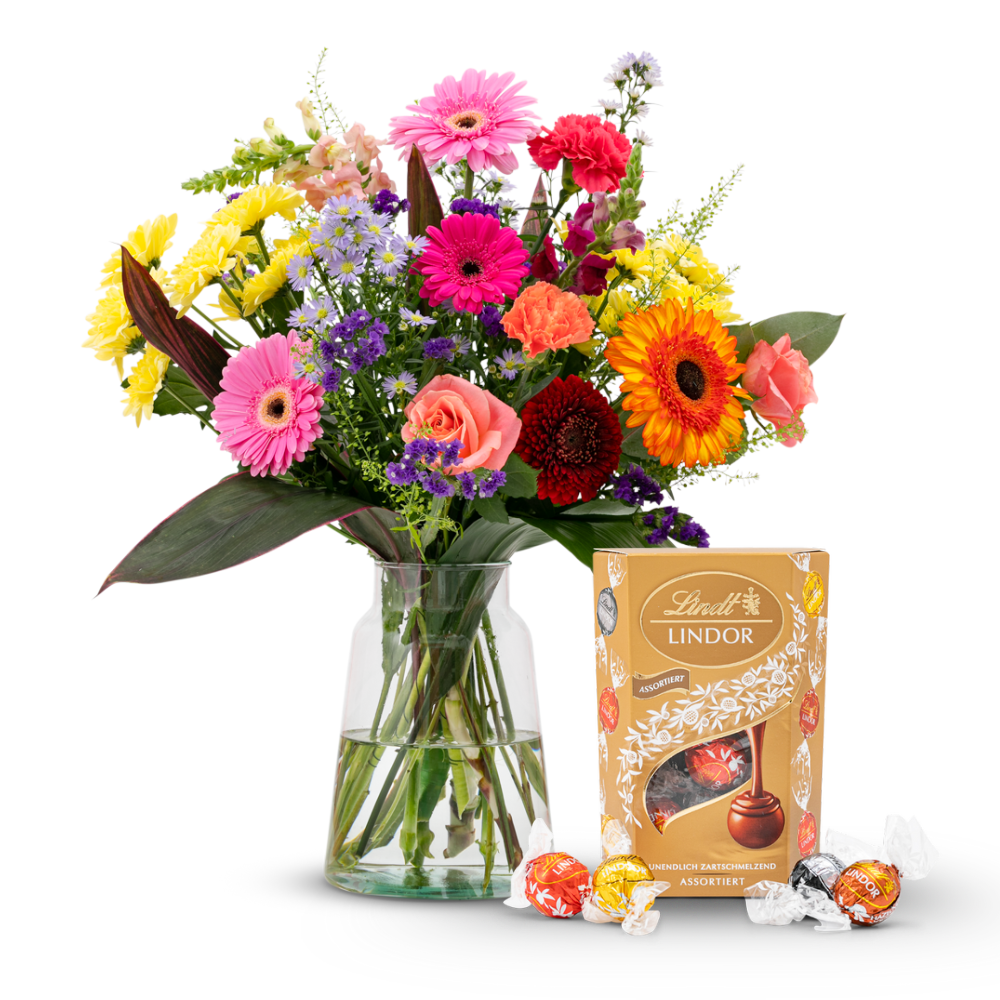 Lindt | Boeket Stralend LINDOR Cornet Assortiment | 200 gram | Flowers