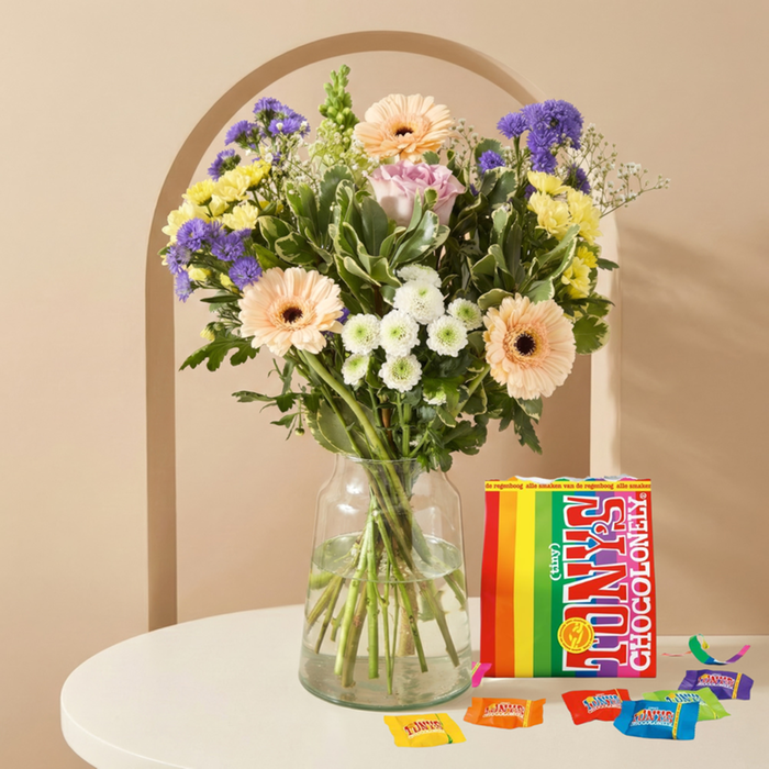 Boeket Pastel | Tony's Chocolonely - Tiny Tony's Pouch