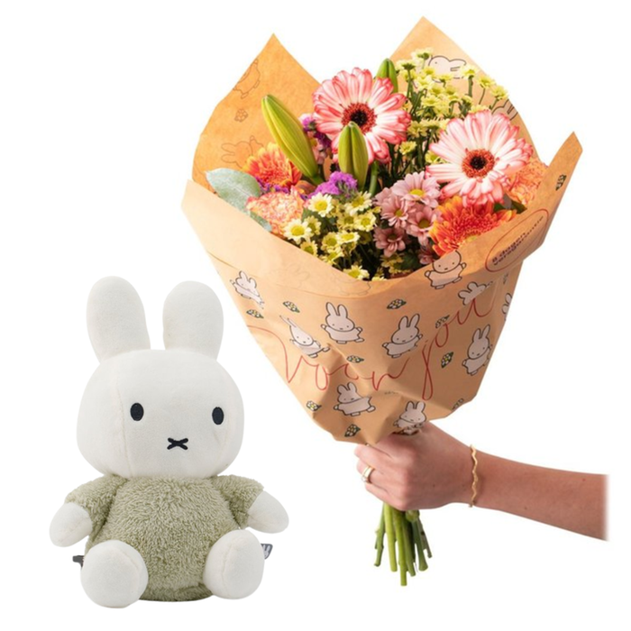 Boeket Seizoensstralen | Nijntje papier | Nijntje Knuffel 25cm 