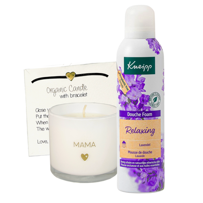 My Flame  - Geurkaars met wens Mama | Kneipp douchefoam Relaxing 200ml