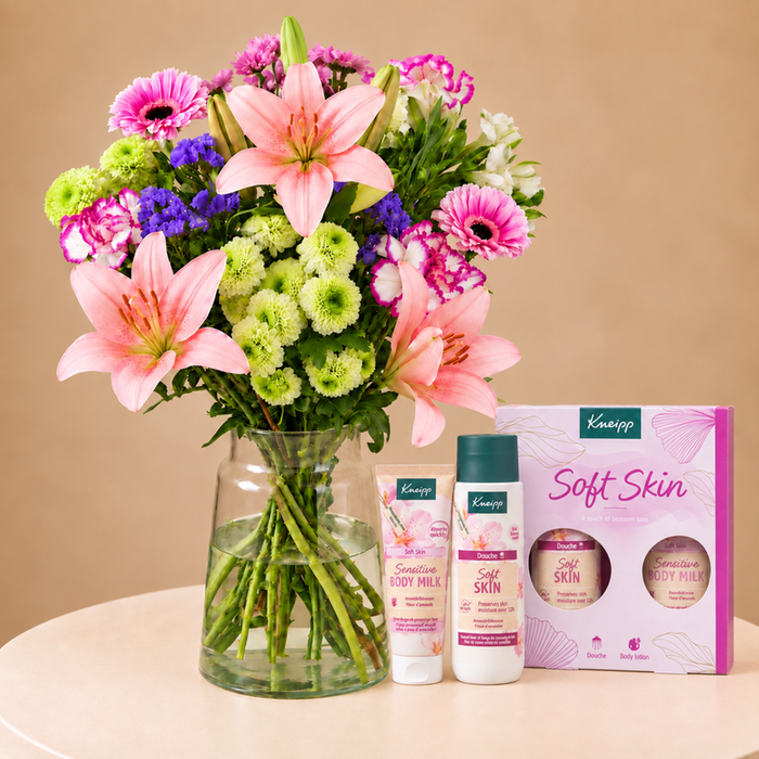 Boeket Luchtkus & Kneipp Soft Skin set