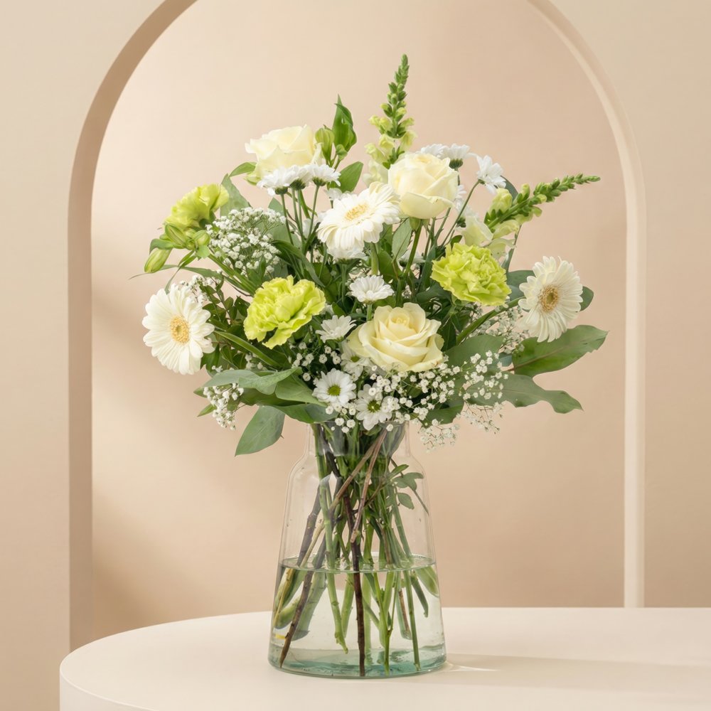 Boeket Waardevol Wit M-L Bloemen Greetz