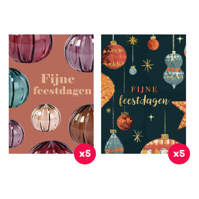 Greetz | Kerst | Kerstballen | 10 kerstkaarten met enveloppen