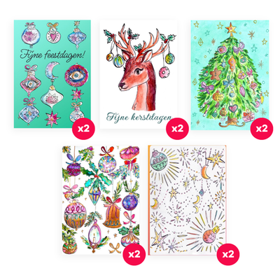 Jill | Kerst | 10 kerstkaarten met enveloppen