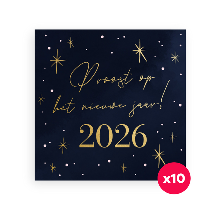 Greetz | Nieuw jaar | 10 nieuwjaarskaarten met enveloppen