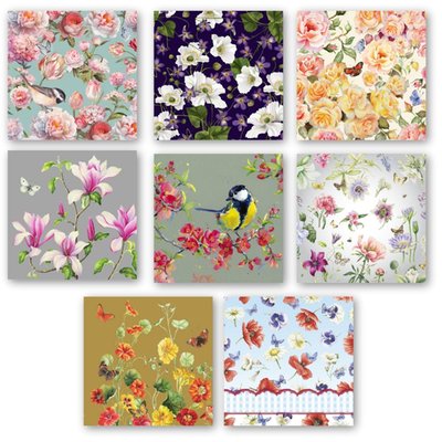 Bloemen | Kaartenset | 8 wenskaarten met envelop
