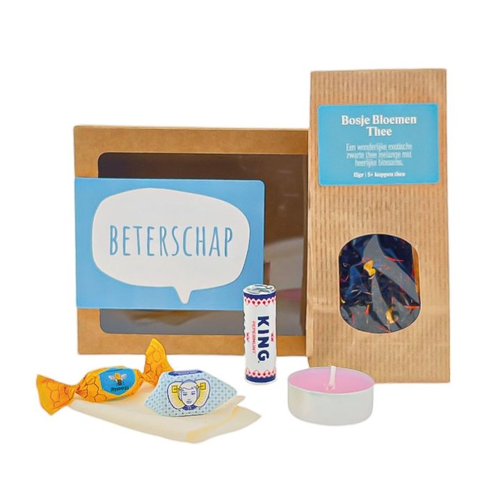 Brievenbus Gift Set | Thee en Lekkers | Beterschap