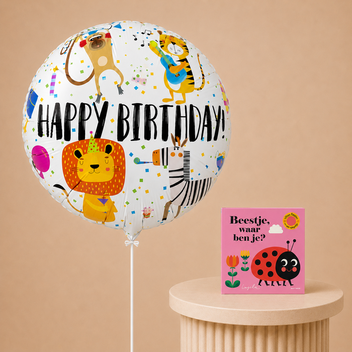 Ballon | Happy Birthday & Beestje, waar ben je?