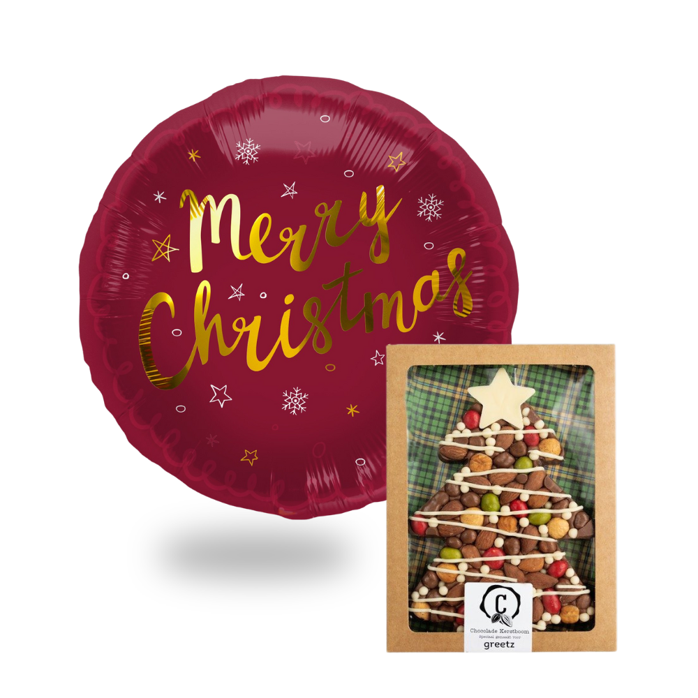 Greetz Ballon - Merry Christmas Urban Cacao - Chocolade Kerstboom Balloon