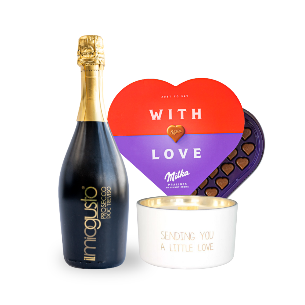Milka Pralines Miogusto Prosecco My Flame Lifestyle kaars Alcohol Gift