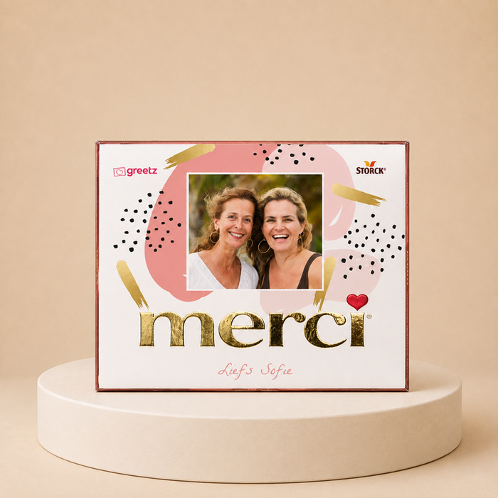Merci | Liefs met eigen foto en naam | 250g