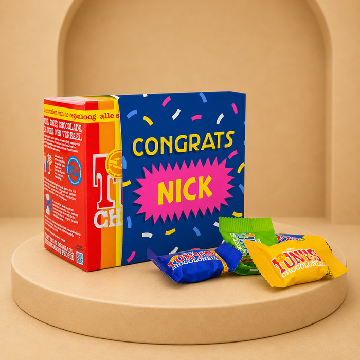 Tony's Chocolonely | Tiny Tony's | Congrats met eigen naam | 200g