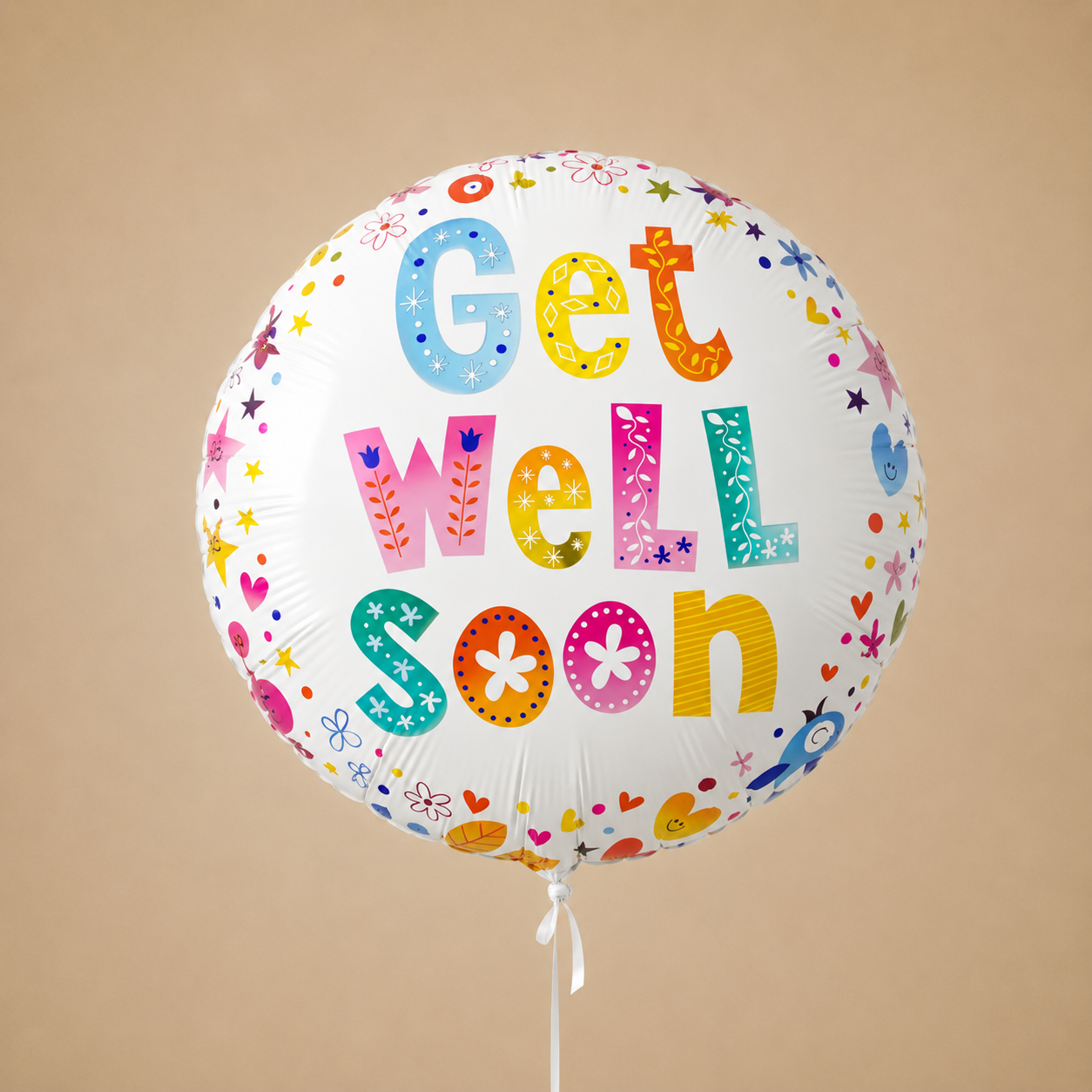Ballon Bloemen Get well soon Greetz