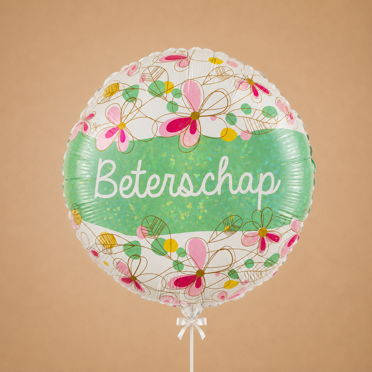 Ballon Bloemen Beterschap Greetz