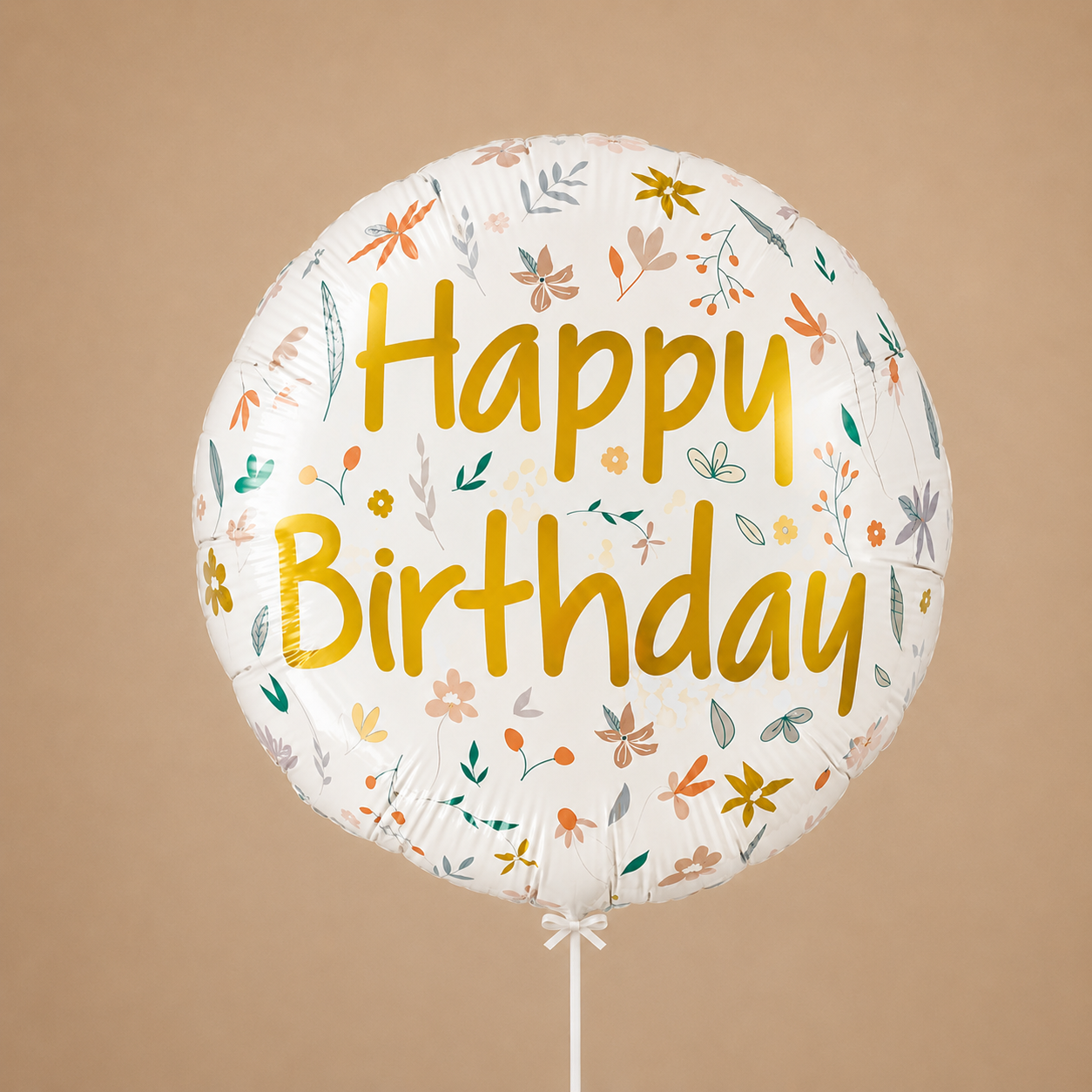 Ballon Bloemen Happy Birthday Greetz