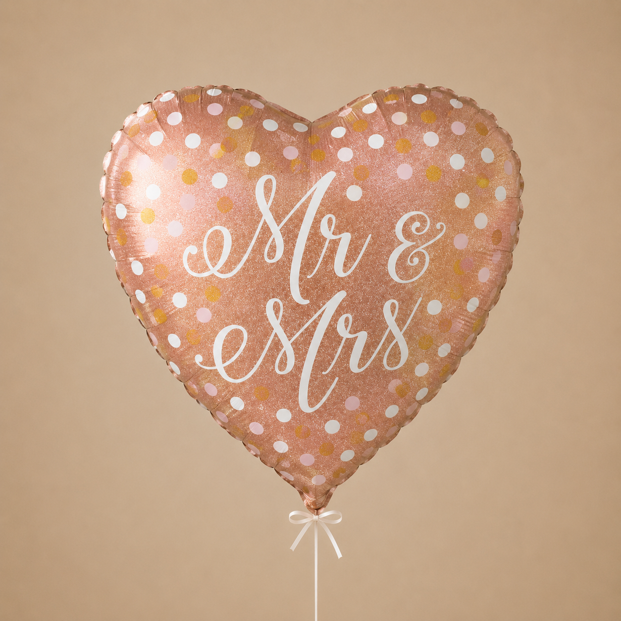 Ballon Mr Mrs in rosé goud Greetz