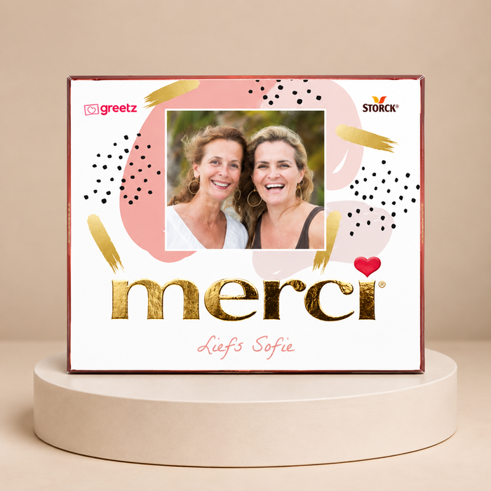 Merci | Liefs met eigen foto en naam | 250g