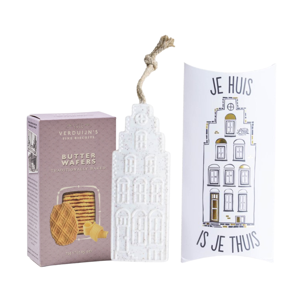100% Leuk - Gevelzeep - Je huis is je thuis Boterwafels 75g Wooncadeaus 100 procent Leuk