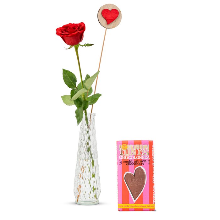 Single Rose giftset | incl. vaas