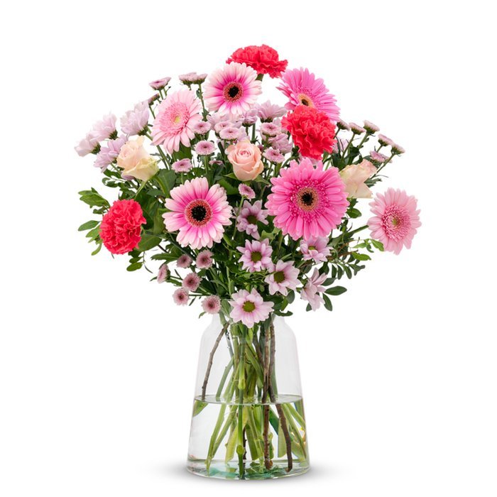 Boeket Zachtroze M-L Bloemen Greetz