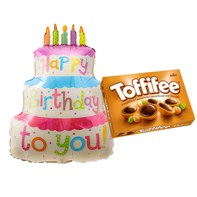 Ballon XL Verjaardagstaart | Toffifee 400gr