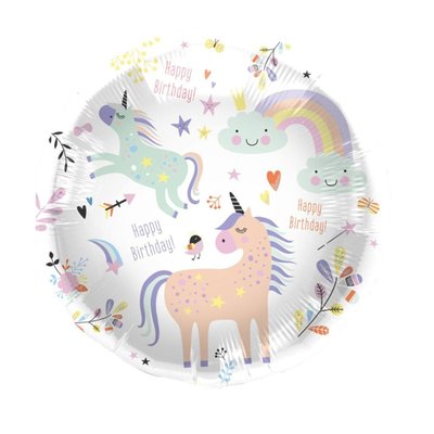 Ballon | Happy Birthday | Eenhoorn en regenbogen
