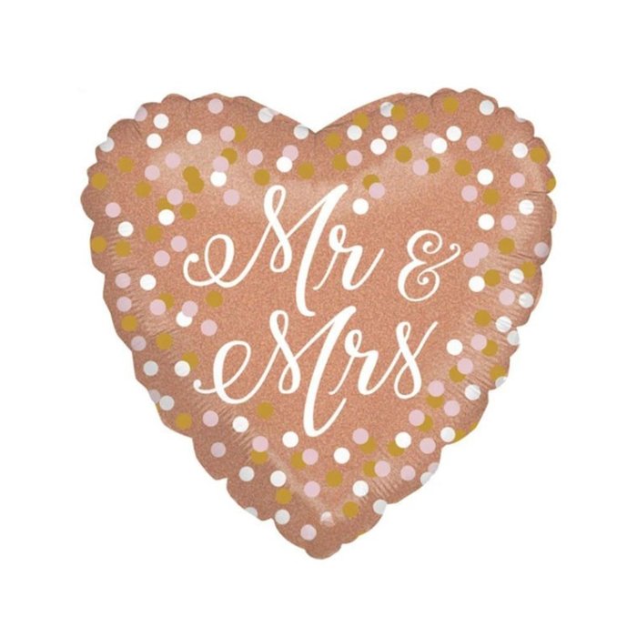 Ballon | Mr & Mrs in rosé goud