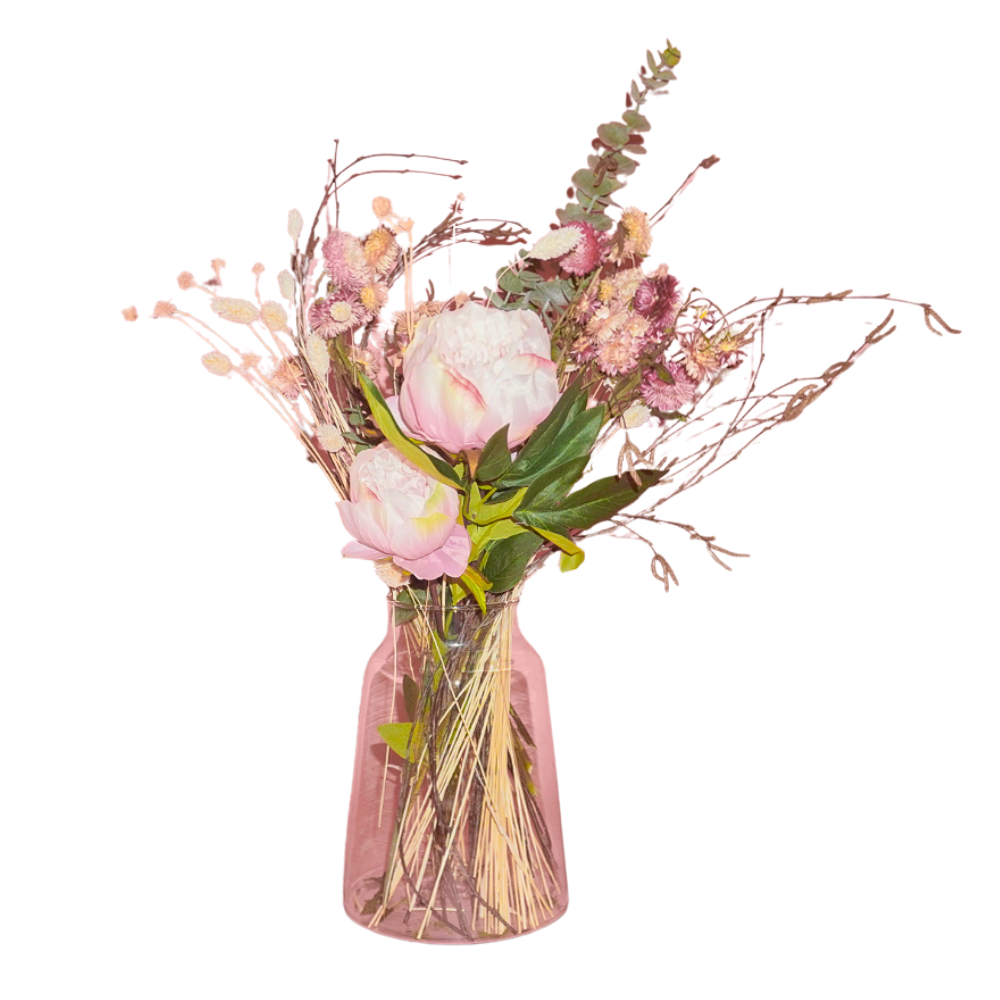 Zijden- en droogbloemen boeket Natural Blend Greetz