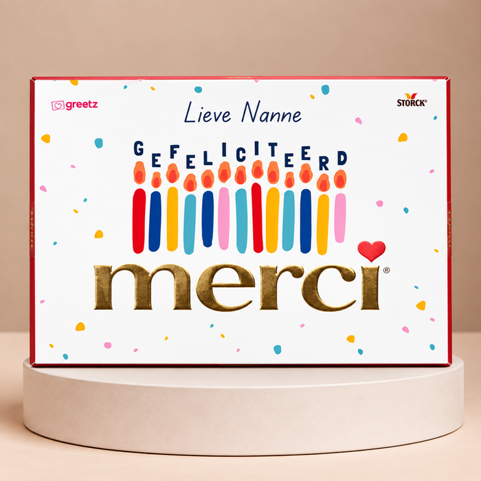 Merci | Gefeliciteerd met eigen naam | 675gr