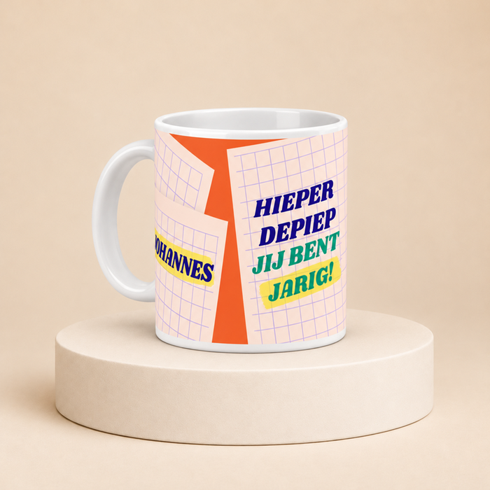 Mok | Hieperdepiep jij bent jarig! | Naam aanpasbaar
