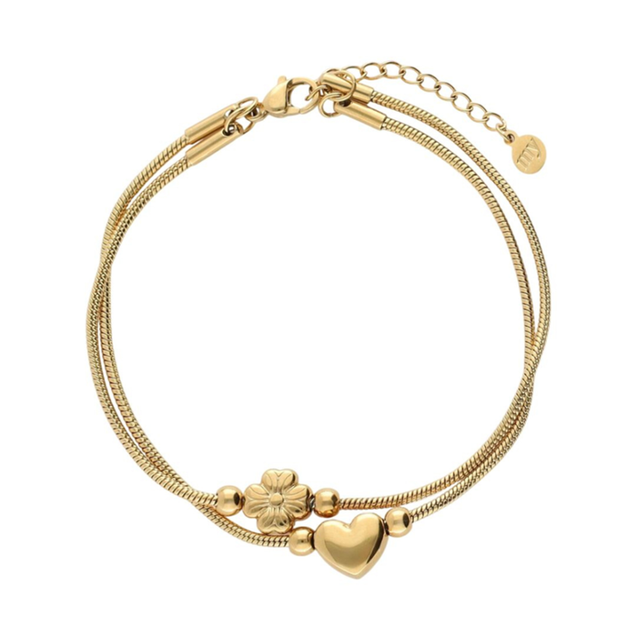 My Jewellery | Gratitude armband | Hart & klaver | Goudkleurig