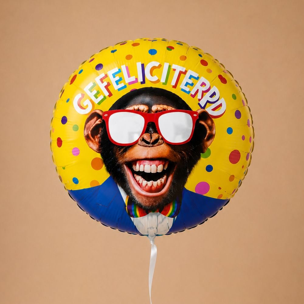 Ballon Gefeliciteerd Chimpansee Greetz