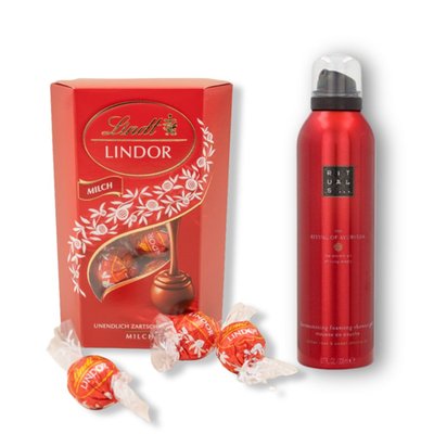 Lindt LINDOR | Rituals Showerfoam Aryuveda