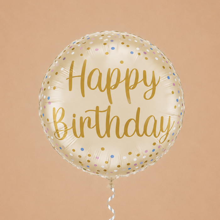 Ballon | Happy Birthday | Goud