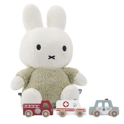 Little Dutch Houten autootjes | Nijntje Knuffel Fluffy groen 25 cm