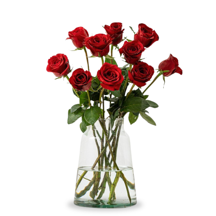 Boeket Rode Rozen 10 stelen Bloemen Greetz