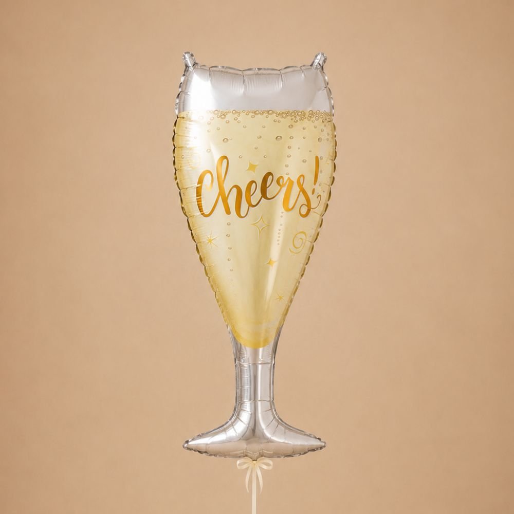 Ballon XL Champagne glas Cheers Greetz