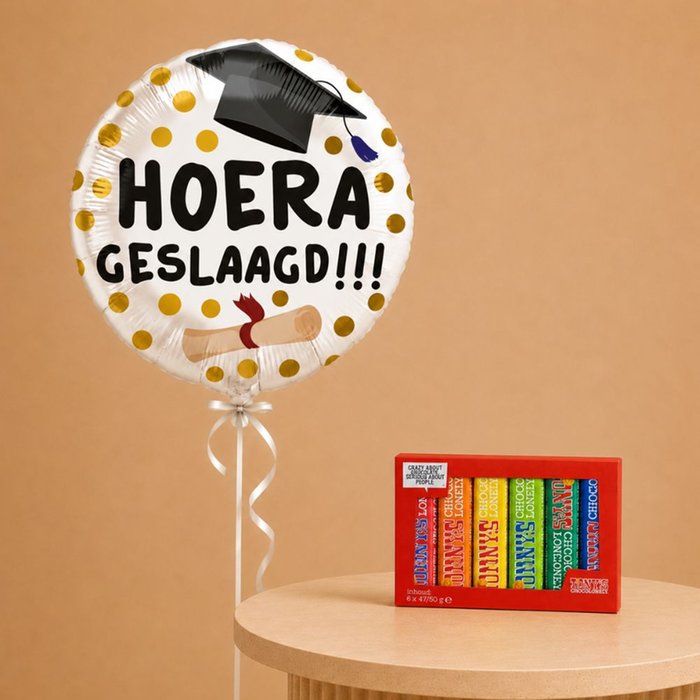 Ballon Hoera Geslaagd | Tony's Chocolonely Proeverijtje 288g
