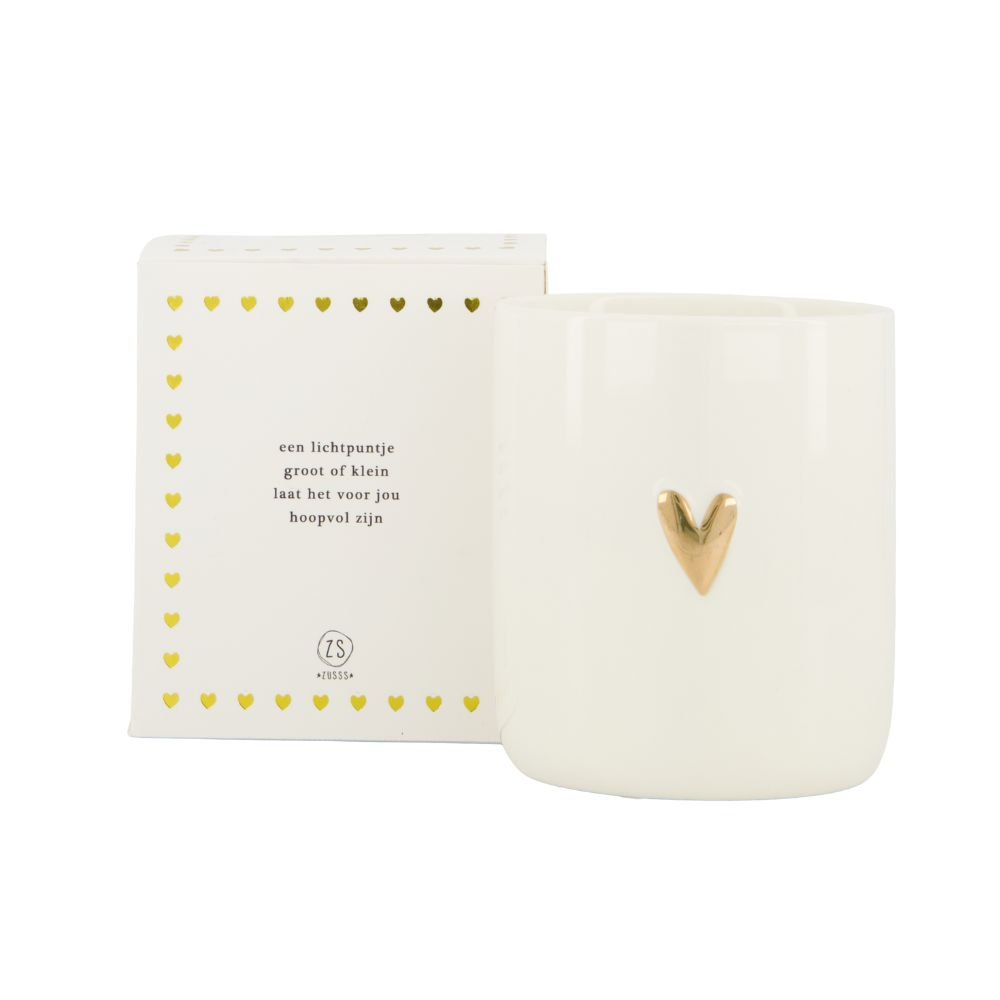 Kaars in doosje Lichtpuntje hart goud Zusss