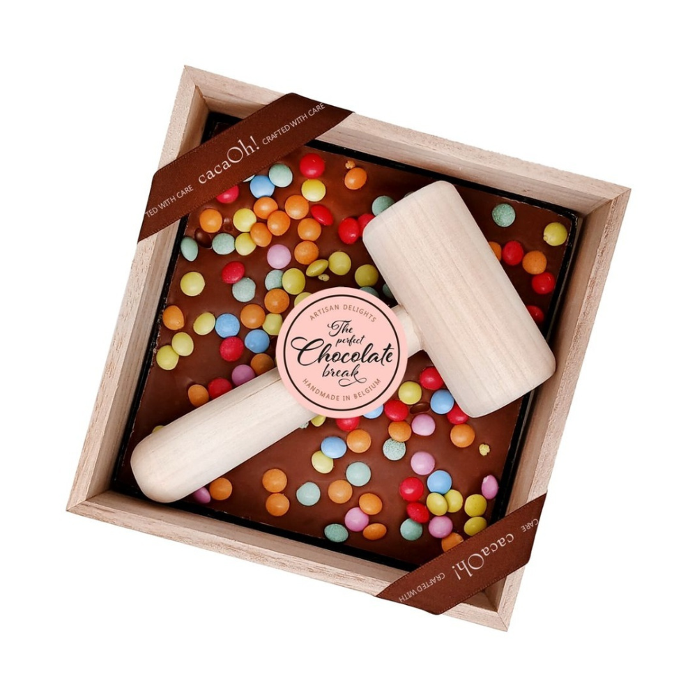 CacaOh! Hamerbox Smarties 160g Chocoladecadeaus Greetz