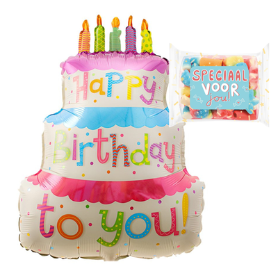Ballon XL Verjaardagstaart | Veel liefs Mini Speciaal voor jou 100gr